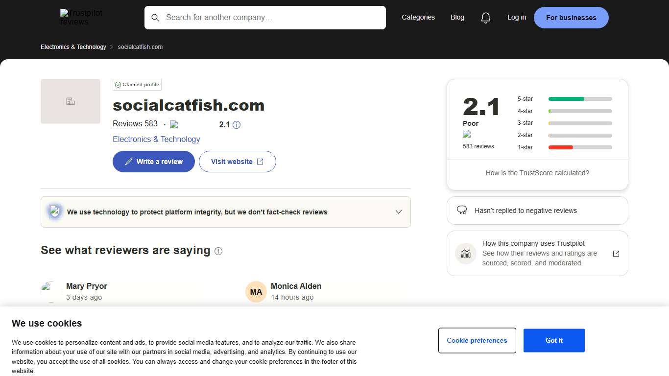 socialcatfish.com Reviews Read Customer Service Reviews of socialcatfish.com 3 of 29
